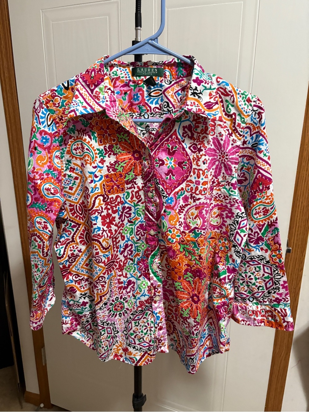 Lauren Ralph Lauren Multicolor Paisley Blouse - Pink, Orange & Blue Accents